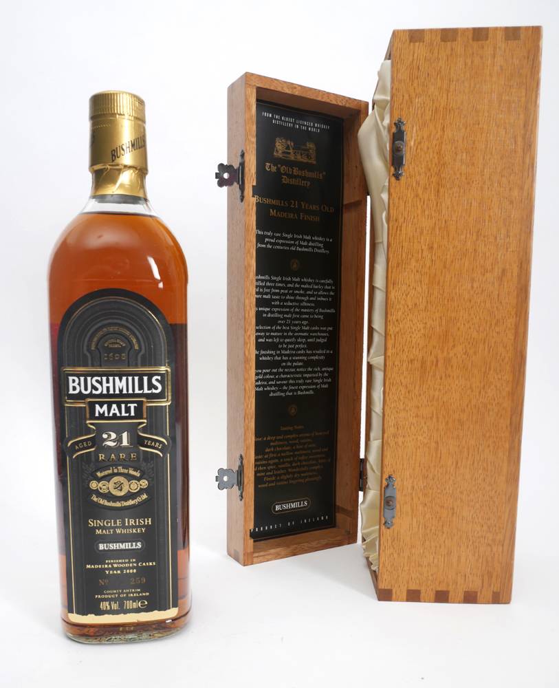Bushmills Malt 21-year-old Rare Irish whiskey, one bottle. at Whyte's Auctions