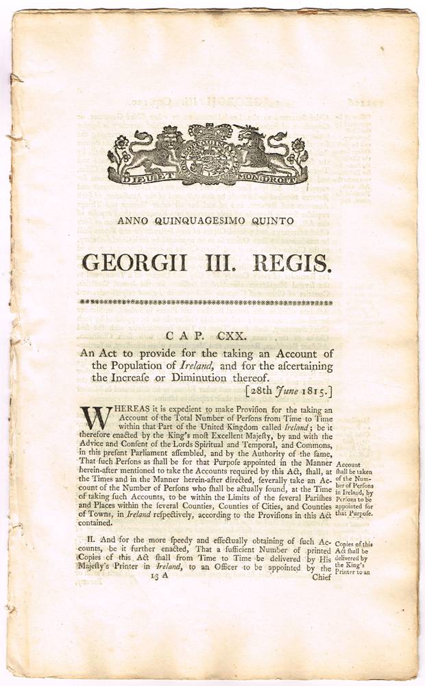 1806-1820: Collection of printed George III Acts for Ireland at Whyte's Auctions