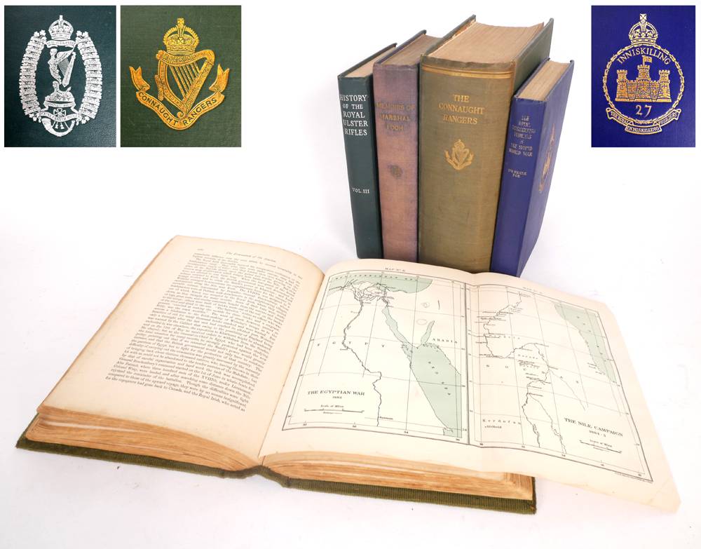 Military history, five volumes including Irish regimental histories and a photograph of 'D' Coy, 21st Infantry Batt, Collins Barracks. at Whyte's Auctions