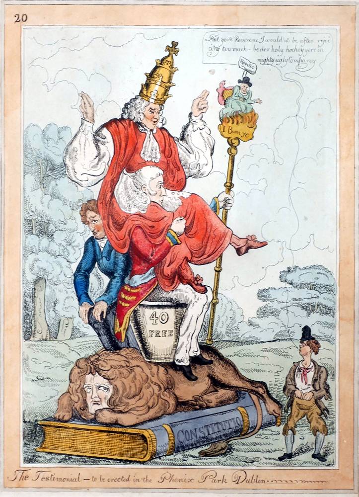 Early 19th century political cartoon regarding Catholic emancipation. at Whyte's Auctions