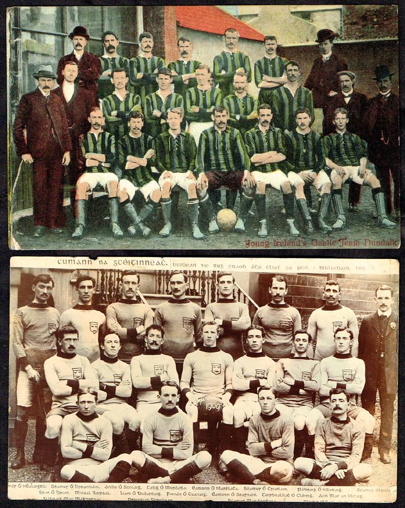 GAA postcards of Young Ireland's Gaelic Team, Dundalk and the football team of the Keating Branch, Gaelic League. at Whyte's Auctions