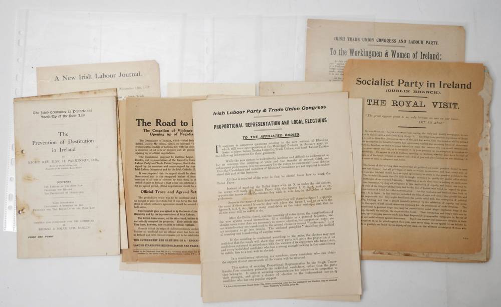1917-1920 Irish Socialist and Trade Union pamphlets and hand bills. at Whyte's Auctions
