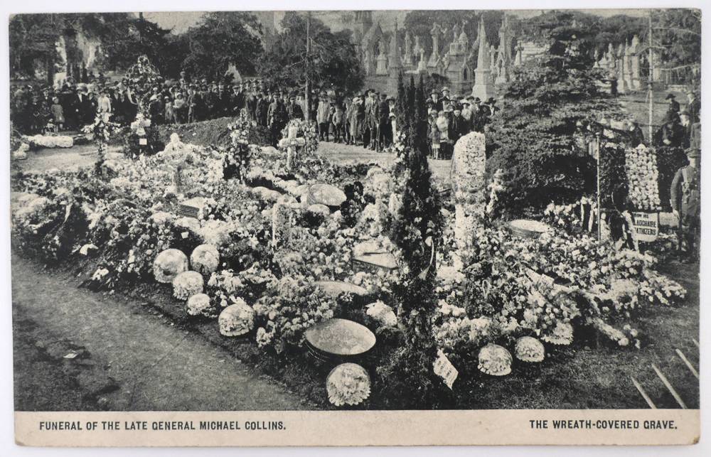 Arthur Griffith and Michael Collins memorial book, and postcard of Michael Collins' grave. at Whyte's Auctions