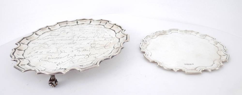 Two 20th century silver trays. at Whyte's Auctions