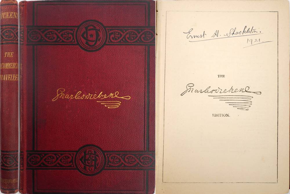 The Uncommercial Traveller by Charles Dickens, ex-libris and signed by Ernest Shackleton. at Whyte's Auctions