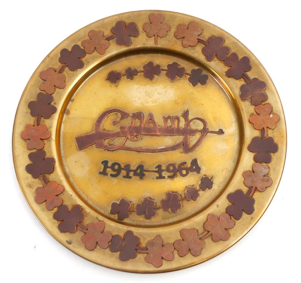 1964 Cumann-na-mBan brass commemorative plate. at Whyte's Auctions