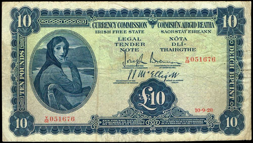 Currency Commission 'Lady Lavery' Ten Pounds, 10-9-28. at Whyte's Auctions