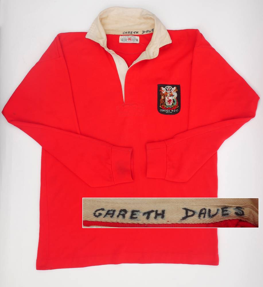 Rugby, 1970s Cardiff RFC jersey, match-worn by Gareth Davies. at Whyte's Auctions