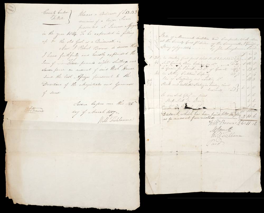 1817-1829 Draft plans for the extension of Carlow gaol. at Whyte's Auctions