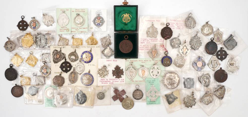 Collection of music medals awarded by the Royal Irish Academy of Music, Feiseanna, and academies. at Whyte's Auctions