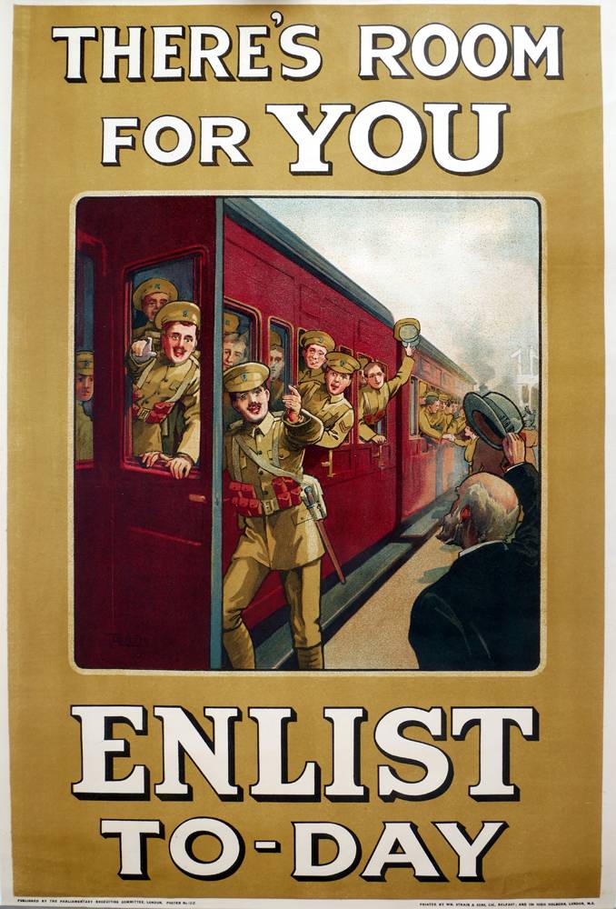 1914-1918 Recruiting poster,  'There's Room For You Too!'. at Whyte's Auctions