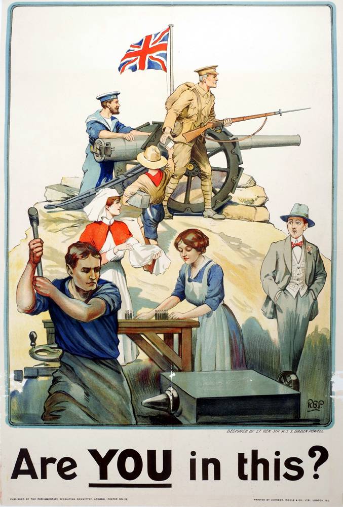 1914-1918 Recruiting poster, 'Are You In This?' at Whyte's Auctions