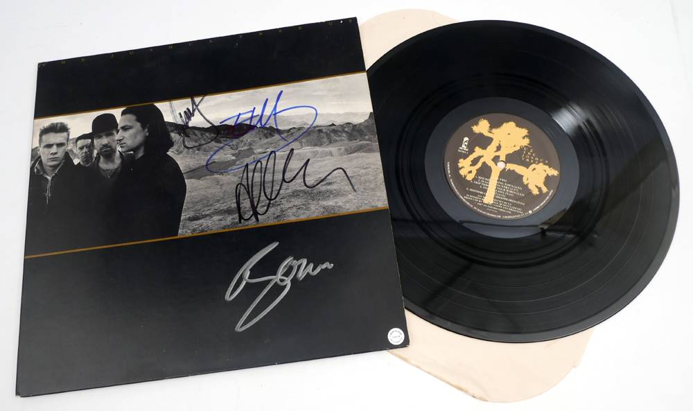 U2 Joshua Tree album, signed by all four band members. at Whyte's Auctions