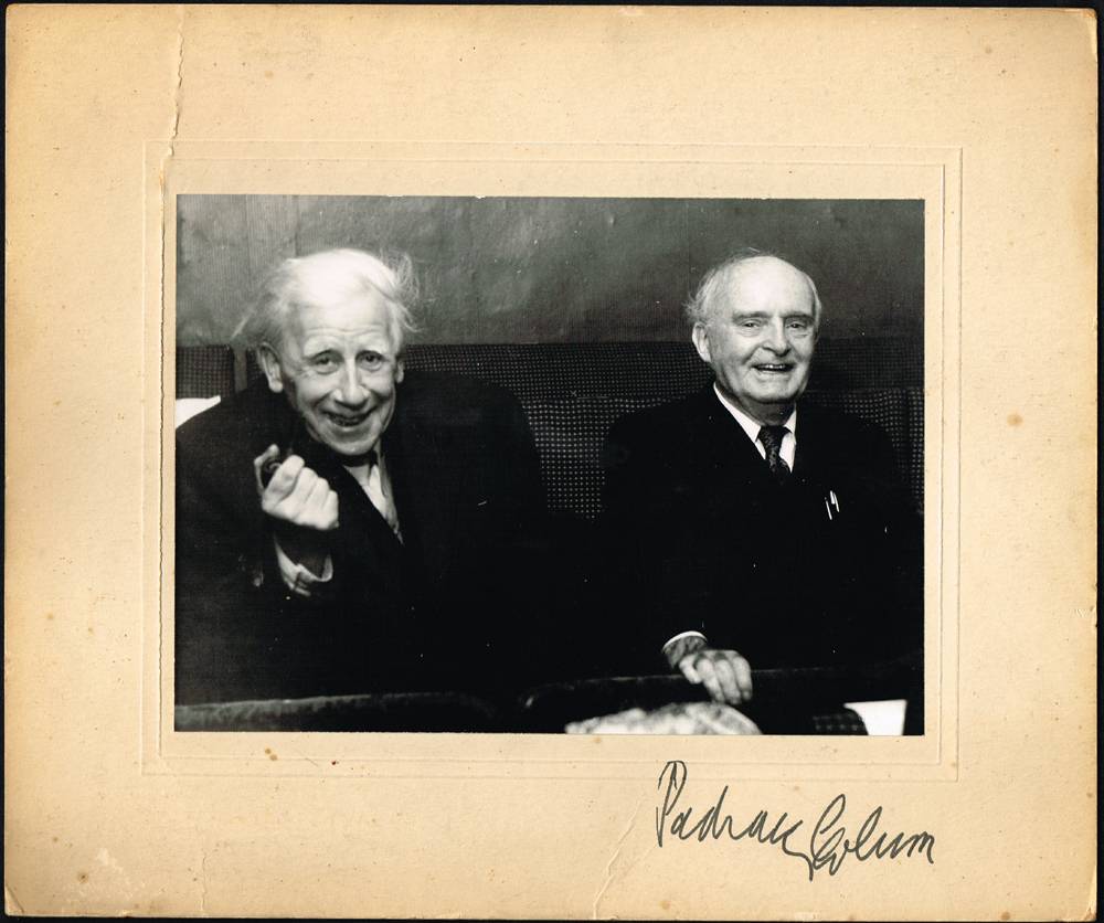 Padraic Colum and Bishop Sylvester Mulligan, signed photographs. at Whyte's Auctions