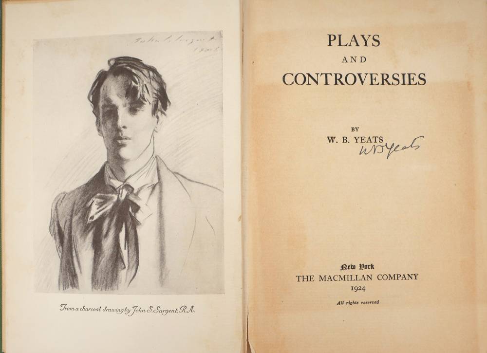 Yeats, William Butler. Plays and Controversies, signed. at Whyte's Auctions