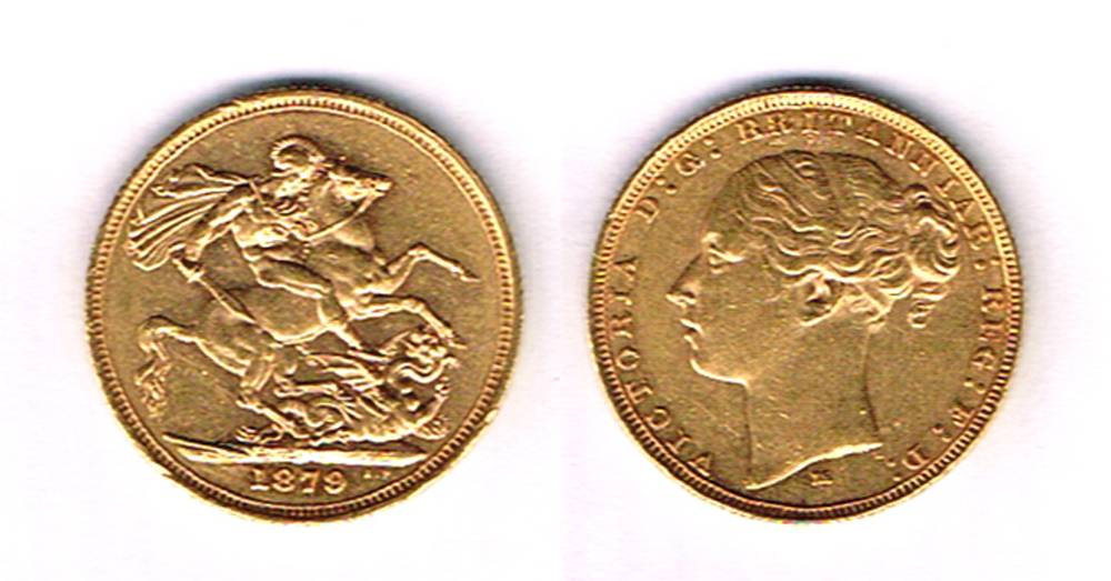 Victoria gold sovereigns, 1879 and 1880. at Whyte's Auctions