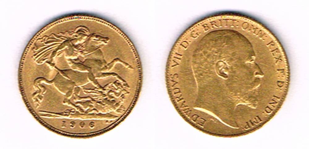Edward VII gold half sovereign, 1906. at Whyte's Auctions