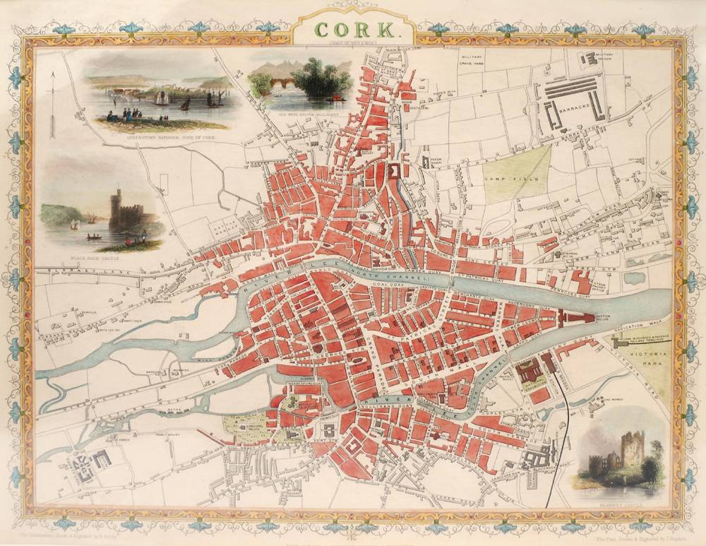 1851 Plan of Cork by John Rapkin. at Whyte's Auctions