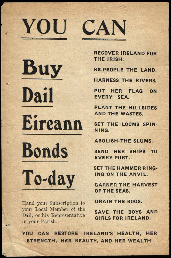 1920. You Can Buy Dail Eireann Bonds To-Day, handbills. at Whyte's Auctions