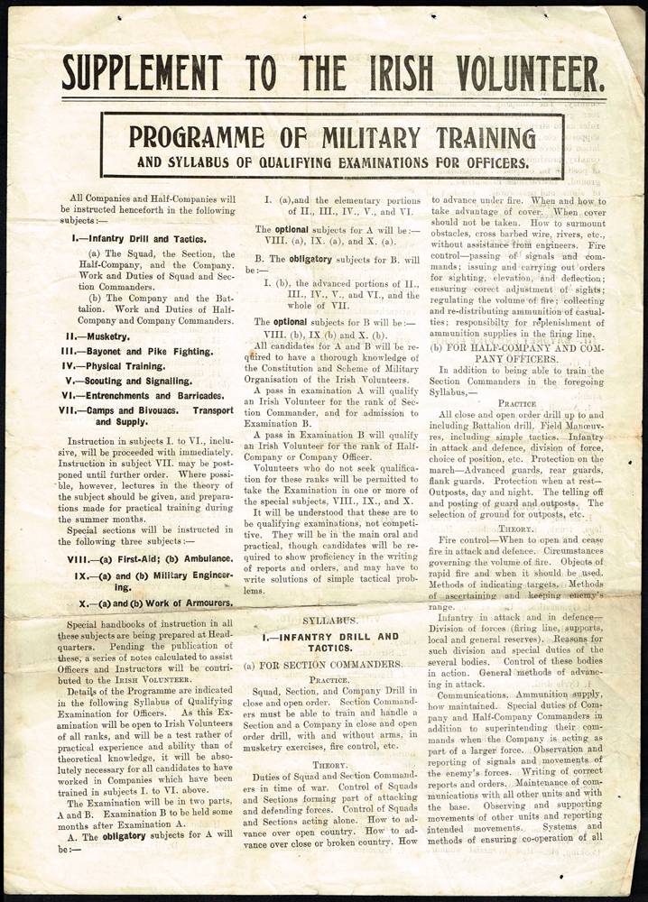 1914-1915. Supplements to the Irish Volunteer issued by Padraig Pearse and Eamonn Ceannt, also Fianna F�il Journal for Militant Ireland at Whyte's Auctions