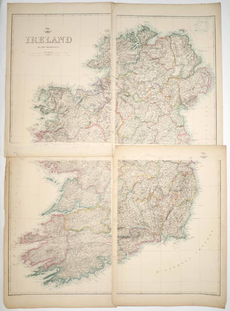 1840 Weller's Weekly Dispatch Atlas, maps of Ireland and Dublin, Belfast, Cork and Killarney and their environs. at Whyte's Auctions