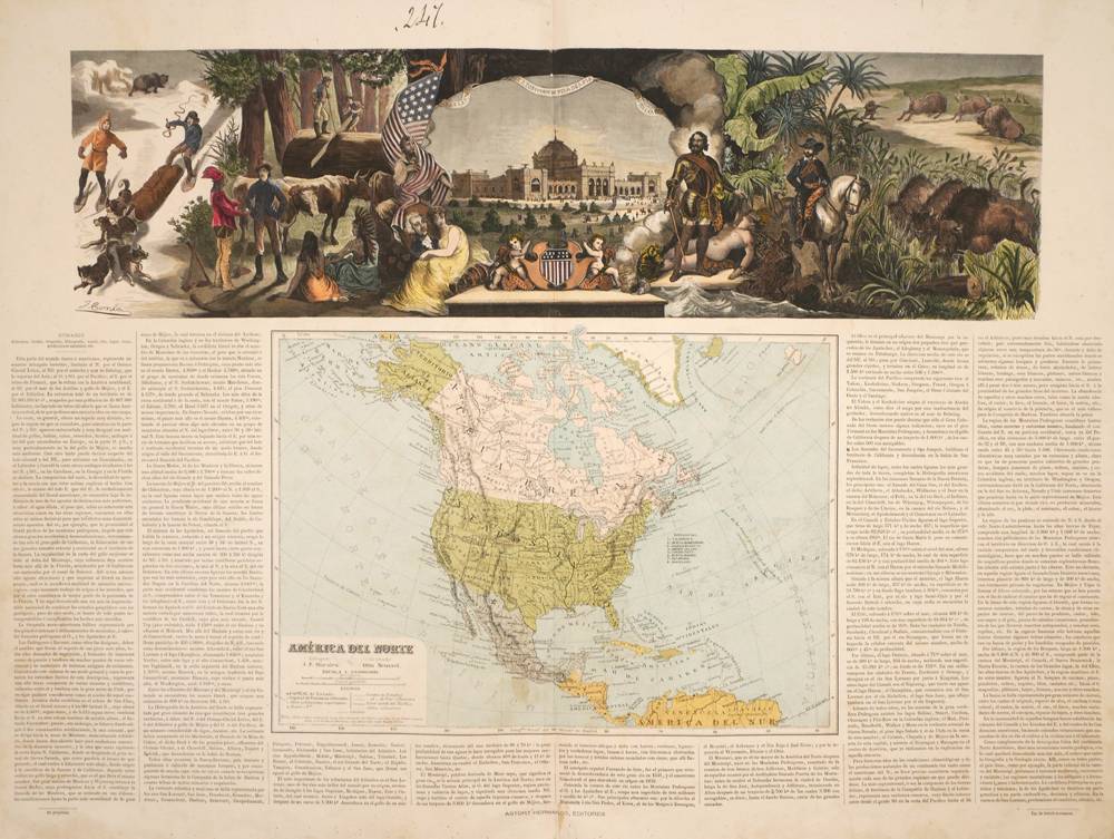 1877 Map of North America by JP Morales. at Whyte's Auctions