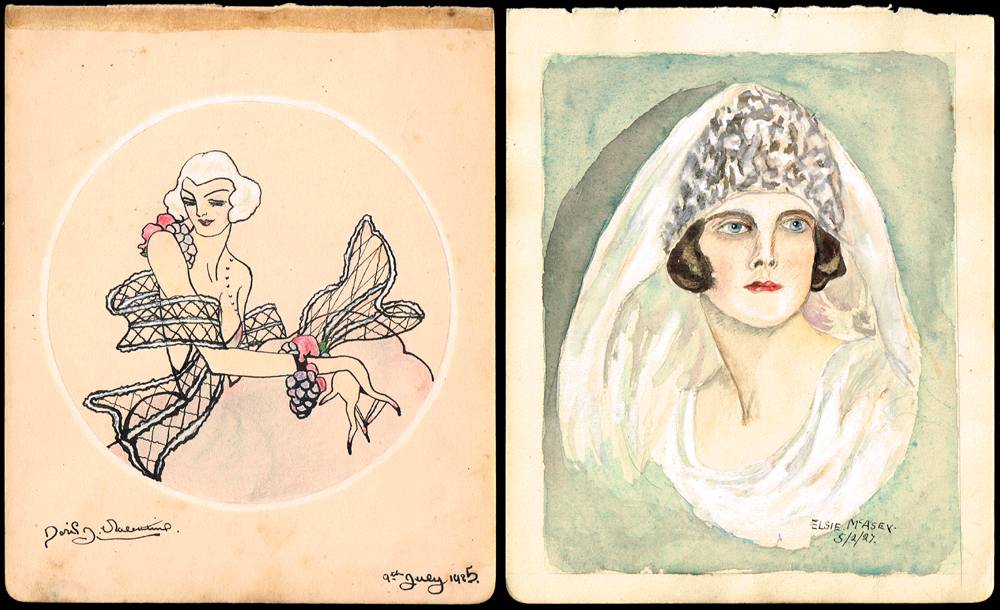 1915-1927 collection of 7 small portraits of women at Whyte's Auctions
