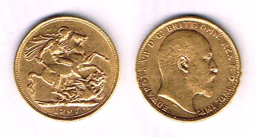 Edward VII gold sovereigns, 1907 and 1909. at Whyte's Auctions
