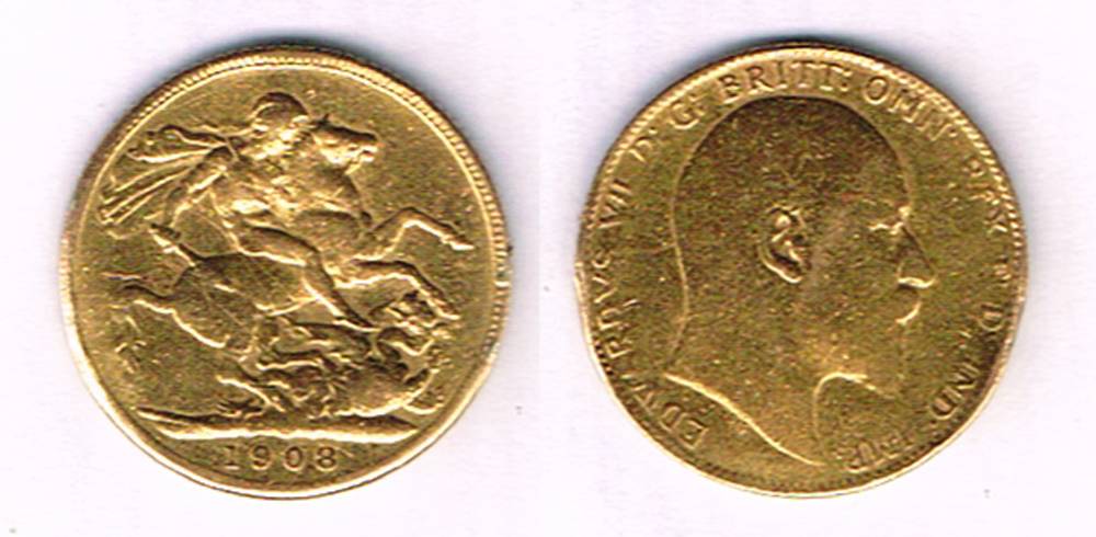 Edward VII sovereigns, copies in 22 carat gold. at Whyte's Auctions