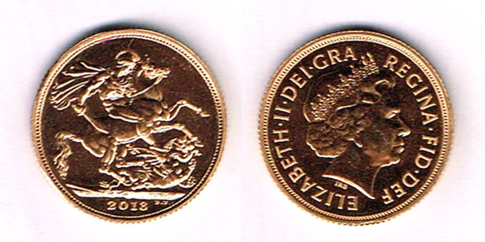 Elizabeth II gold sovereigns, 2013 and 2015. at Whyte's Auctions