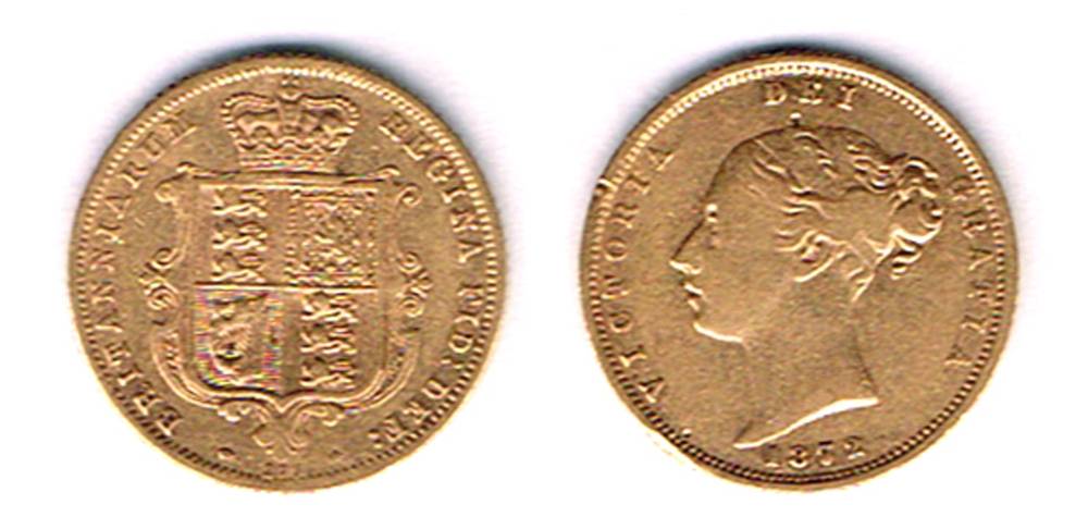 Victoria gold half sovereigns, 1872 and 1896. at Whyte's Auctions