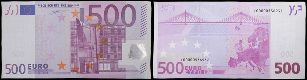 European Central Bank issue for Ireland. Five Hundred Euro, 2002. at Whyte's Auctions