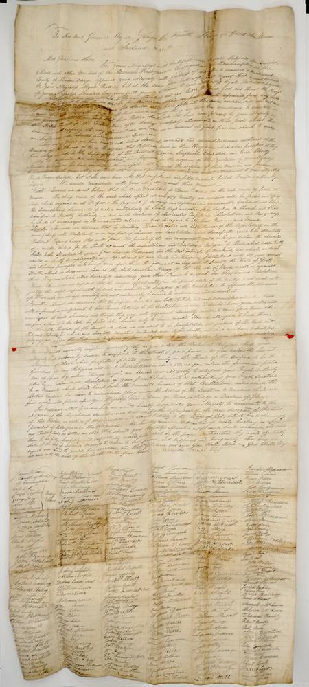 1829 (18 March) A Petition to King George IV pertaining to the 1829 Roman Catholic Relief Act and the Catholic emancipation. at Whyte's Auctions
