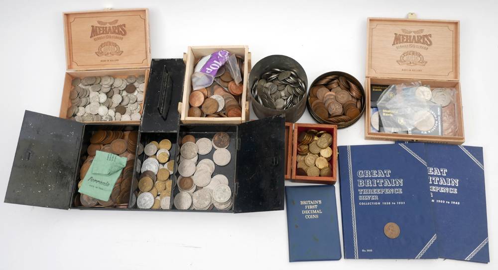 GB mixed lot with quantities of copper and cupro nickel, and some sillver. at Whyte's Auctions