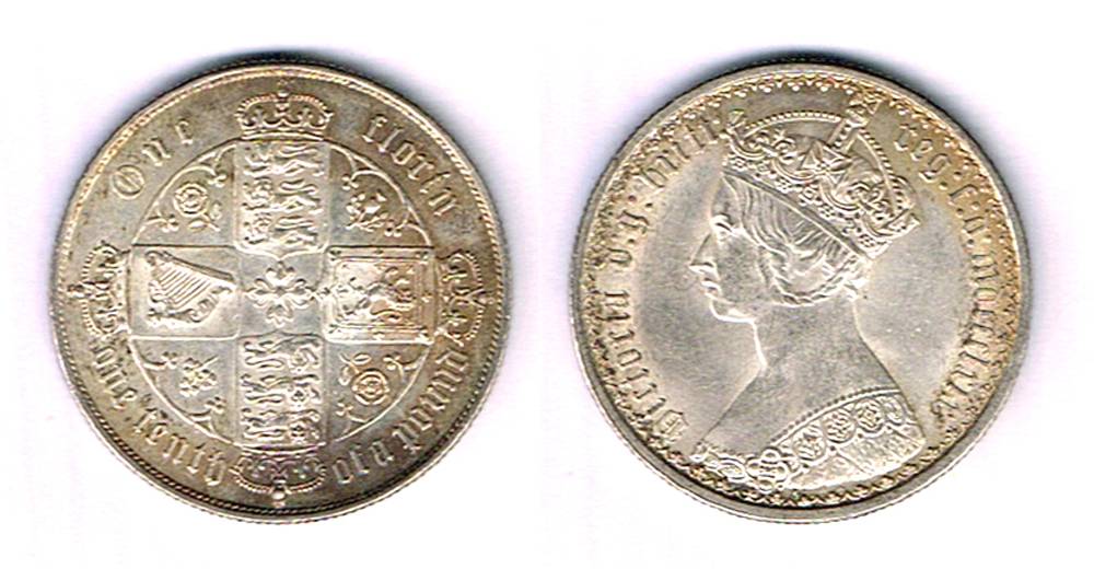 Victoria two shillings to halfpenny mint set. at Whyte's Auctions