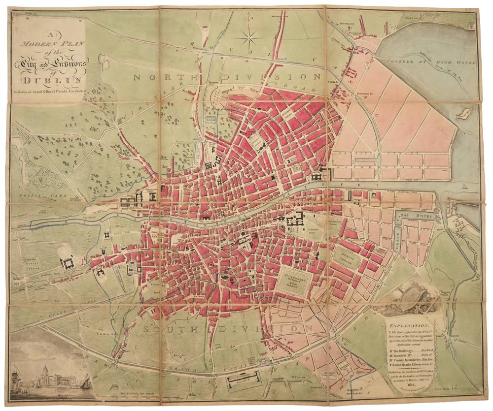 1816 Pocket map of Dublin, by William Wilson. at Whyte's Auctions
