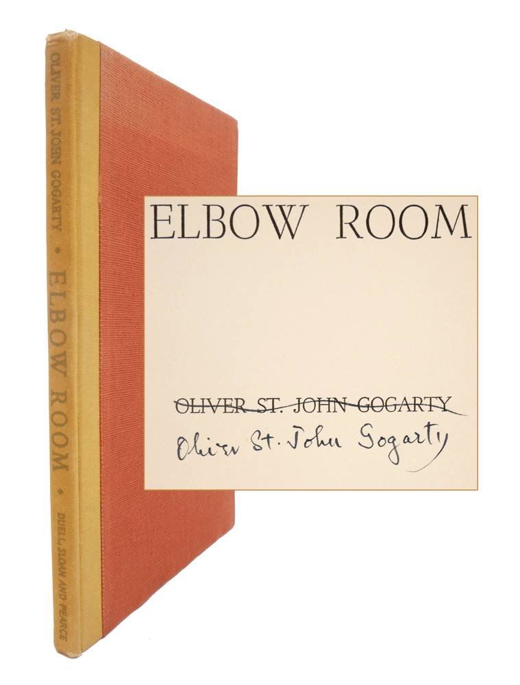 Gogarty, Oliver St John. Elbow Room, signed first edition. at Whyte's Auctions