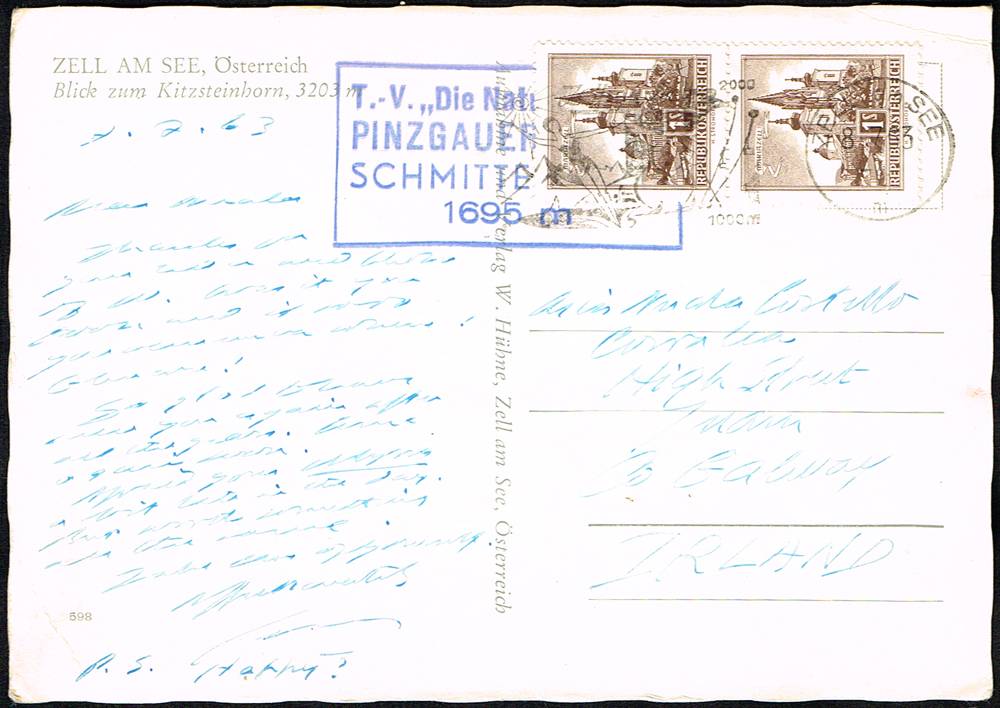 1963 (7 July) Autograph postcard from Samuel Beckett to Nuala Costello, Tuam. at Whyte's Auctions