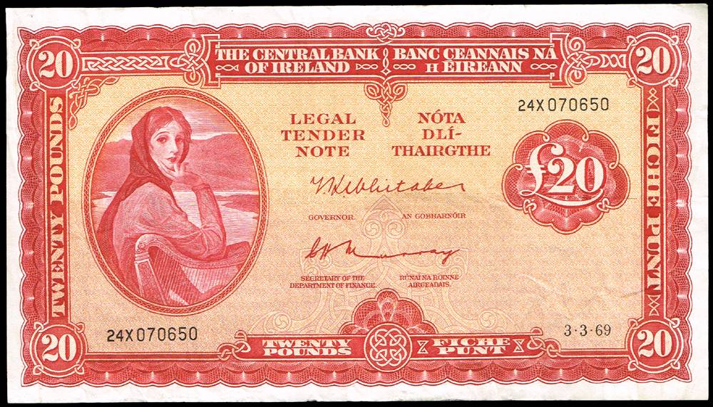 Central Bank 'Lady Lavery' Twenty Pounds collection (5) at Whyte's Auctions