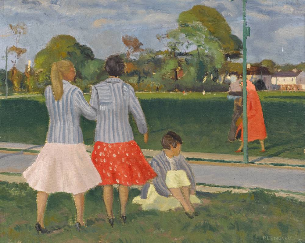 WOMEN IN THE PARK by Patrick Leonard HRHA (1918-2005) at Whyte's Auctions