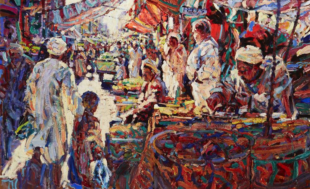 TOWARDS THE SPICE MARKET, LUXOR, EGYPT by Arthur K. Maderson sold for �6,700 at Whyte's Auctions