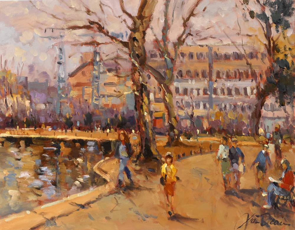EARLY SPRING, ST. STEPHEN'S GREEN, DUBLIN by Liam Treacy (1934-2004) at Whyte's Auctions