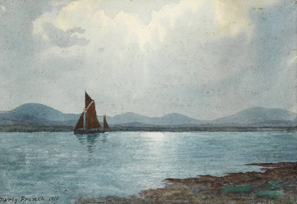 SAILING BOAT ON A LAKE, 1910 by William Percy French (1854-1920) at Whyte's Auctions