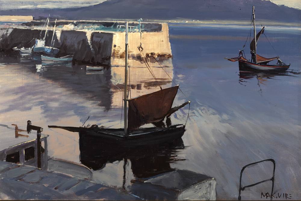 ON OLD QUAY, ROUNDSTONE, CONNEMARA by Cecil Maguire RHA RUA (1930-2020) at Whyte's Auctions