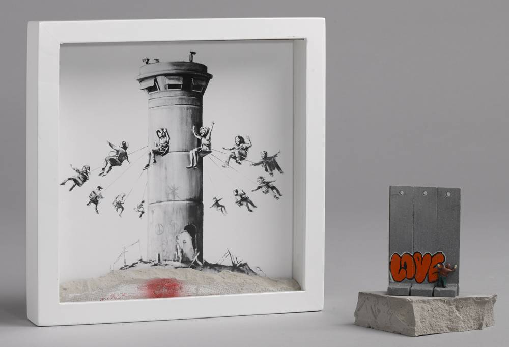 BANKSY WALLED OFF HOTEL BOX SET PRINT and SOUVENIR WALL SECTION, 2017 at Whyte's Auctions
