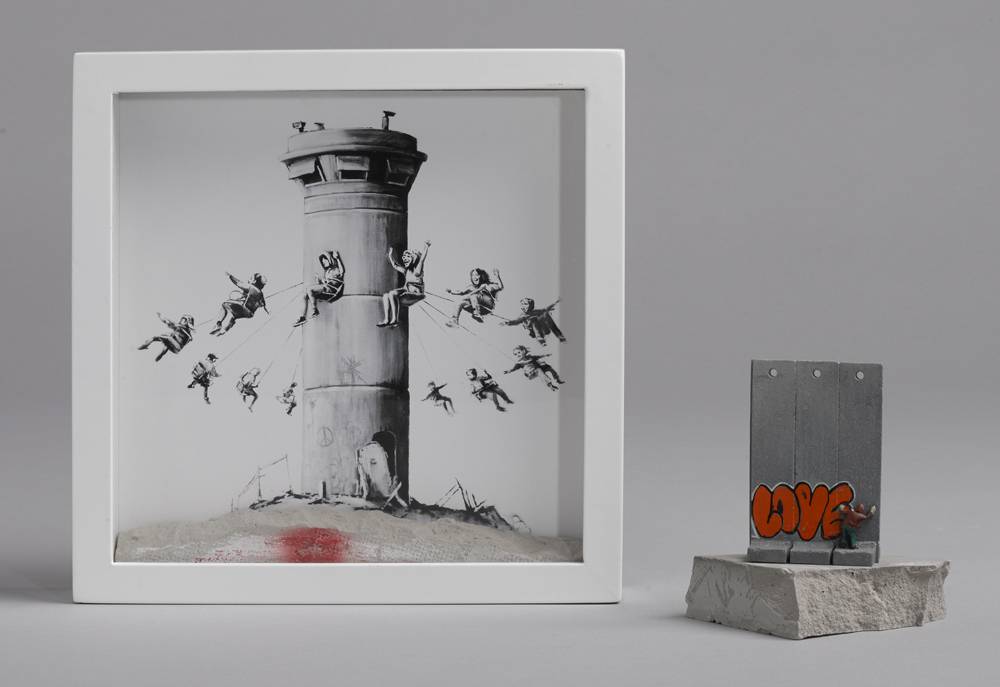 BANKSY WALLED OFF HOTEL BOX SET PRINT and SOUVENIR WALL SECTION 
