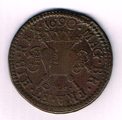 James II 'Gunmoney' halfcrown (large), 1690 Apr: also small issue with Jnue error at Whyte's Auctions