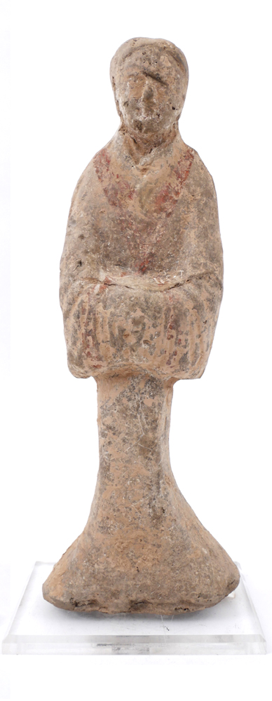 Han Dynasty, pottery, female attendant figure. at Whyte's Auctions
