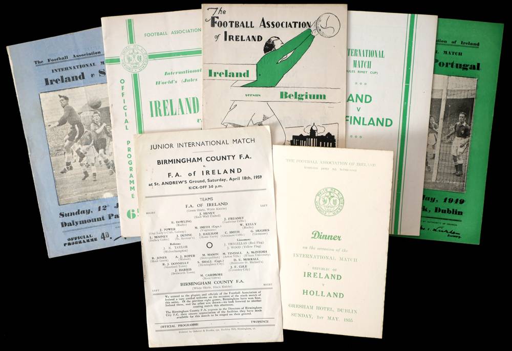 Football, 1949 FAI Senior International matches, programmes. at Whyte's Auctions