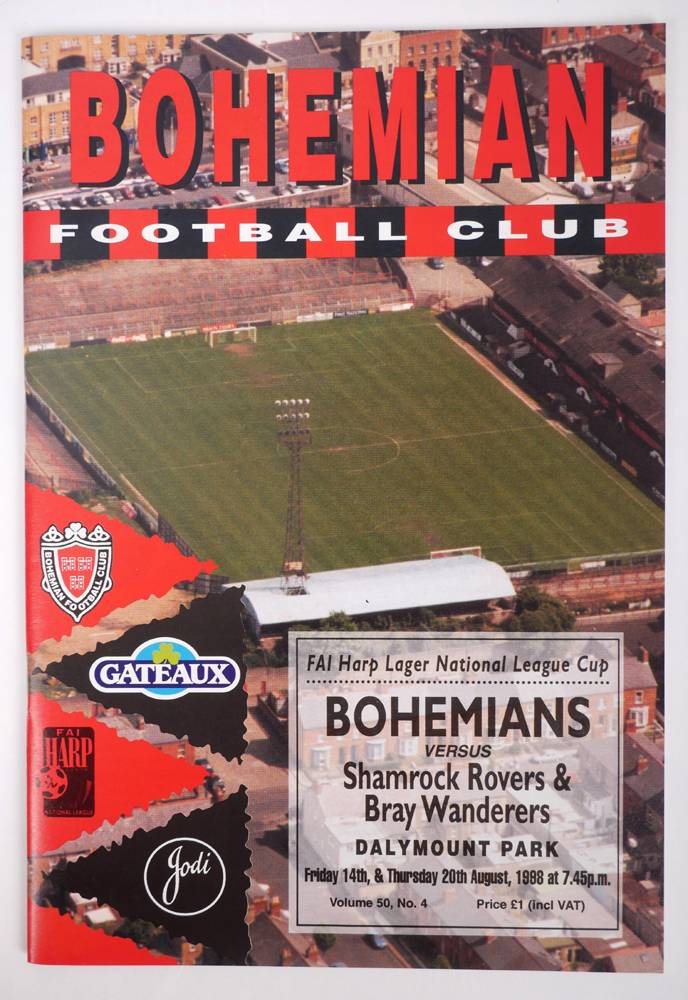 Football 1996-1999 Bohemians home and away programmes. at Whyte's Auctions